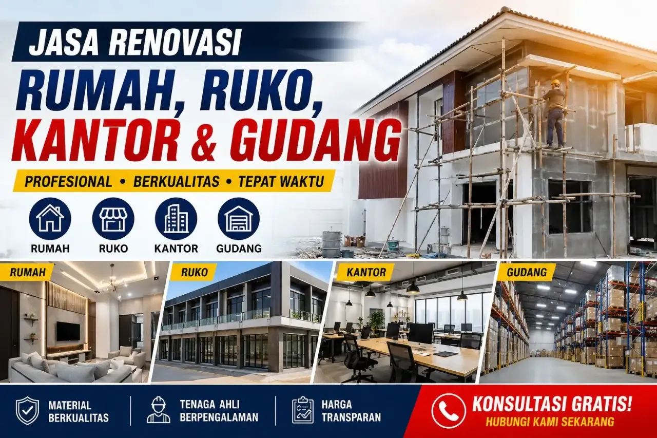 Jasa Renovasi Rumah, Ruko, Kantor dan Gudang